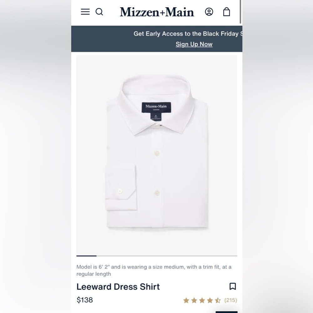 Mizzen + Main Leeward Trim fit dress shirt